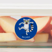 Cute ring tail lemur dansend cartoon illustratie labels (Aangebracht)