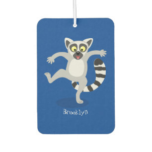 Cute ring tail lemur dansend cartoon illustratie luchtverfrisser