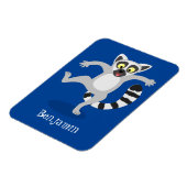 Cute ring tail lemur dansend cartoon illustratie magneet (Linkerzijde)