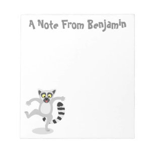 Cute ring tail lemur dansend cartoon illustratie notitieblok