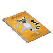 Cute ring tail lemur dansend cartoon illustratie notitieboek (Rechterzijde)