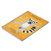 Cute ring tail lemur dansend cartoon illustratie notitieboek (Linkerzijde)