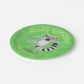 Cute ring tail lemur dansend cartoon illustratie papieren bordje (Gekanteld)