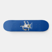 Cute ring tail lemur dansend cartoon illustratie persoonlijk skateboard (Horizontaal)