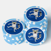 Cute ring tail lemur dansend cartoon illustratie poker chips (Opstapeling)