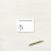 Cute ring tail lemur dansend cartoon illustratie post-it® notes (Op bureau)