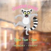 Cute ring tail lemur dansend cartoon illustratie raamsticker (Vel 2)