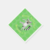 Cute ring tail lemur dansend cartoon illustratie servet (Hoek)