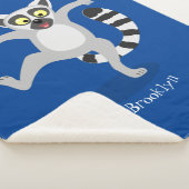 Cute ring tail lemur dansend cartoon illustratie sherpa deken (3/4)