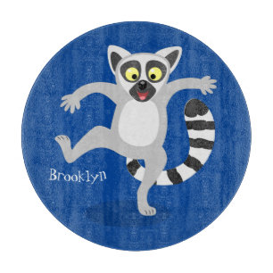 Cute ring tail lemur dansend cartoon illustratie snijplank