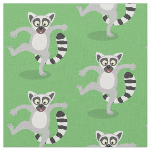 Cute ring tail lemur dansend cartoon illustratie stof