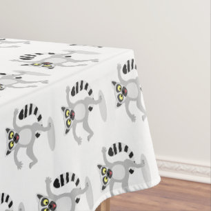 Cute ring tail lemur dansend cartoon illustratie tafelkleed
