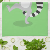 Cute ring tail lemur dansend cartoon illustratie theedoek (Gevouwen)