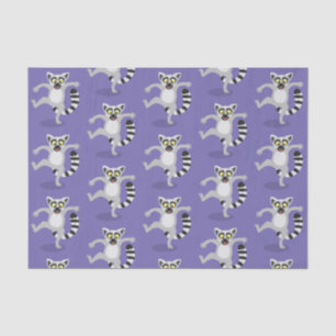 Cute ring tail lemur dansend cartoon illustratie tissuepapier