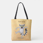 Cute ring tail lemur dansend cartoon illustratie tote bag (Achterkant)