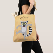 Cute ring tail lemur dansend cartoon illustratie tote bag (Dichtbij)