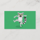 Cute ring tail lemur dansend cartoon illustratie visitekaartje (Achterkant)