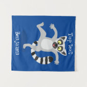Cute ring tail lemur dansend cartoon illustratie wandkleed (Voorkant (horizontaal))