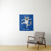 Cute ring tail lemur dansend cartoon illustratie wandkleed (In situ)