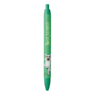 Cute ring tail lemur dansend cartoon illustratie zwarte inkt pen