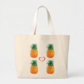 Cute ripe yellow pineapple canvas tas (Voorkant)