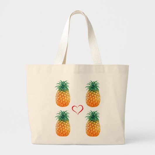Cute ripe yellow pineapple canvas tas (Voorkant)