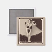 Cute risqué 1920 Flapper Girl Magneet (Voorkant / Achterkant)