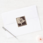 Cute risqué 1920 Flapper Girl Vierkante Sticker (Envelop)