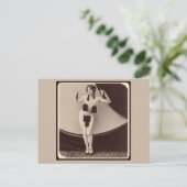 Cute risqué 1920's Flapper Girl  Briefkaart (Staand voorkant)