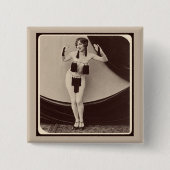 Cute risqué 1920's Flapper Girl Button (Voorkant)