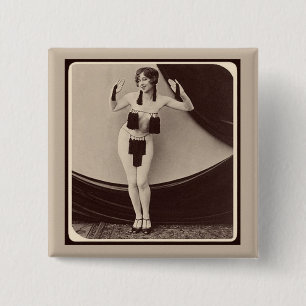 Cute risqué 1920's Flapper Girl Button