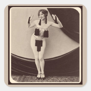 Cute risqué 1920's Flapper Girl  Vierkante Sticker