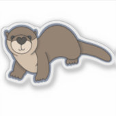 Cute River Otter Sticker (Voorkant)