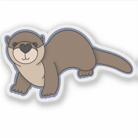 Cute River Otter Sticker (Voorkant)