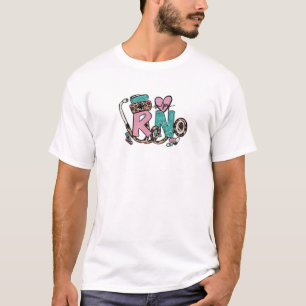 Cute RN Zuurstothoscoop ontwerp voor zomerrecist T-shirt