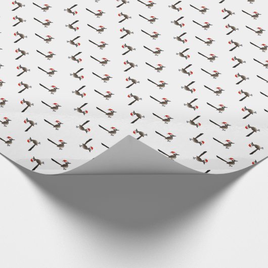 Cute Roadrunner Santa Claus Cadeaupapier (Hoek)