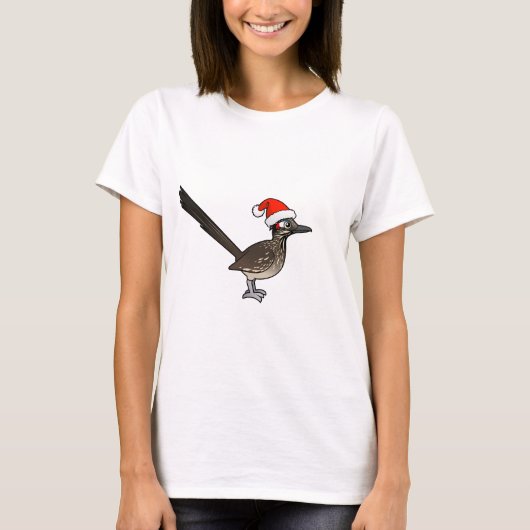 Cute Roadrunner Santa Claus T-shirt (Voorkant)