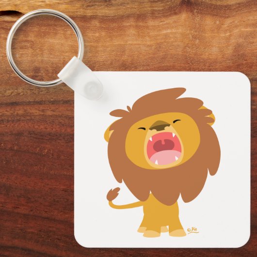 Cute Roaring Cartoon Lion Sleutelhanger (Voorkant)