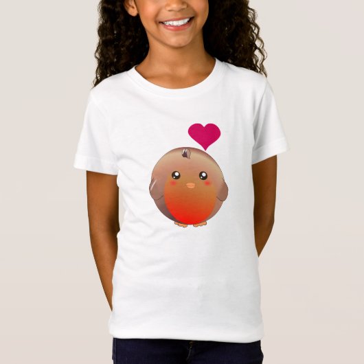 Cute Robin Bird T-shirt (Voorkant)
