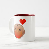 Cute Robin Bird Tweekleurige Koffiemok (Voorkant links)