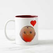 Cute Robin Bird Tweekleurige Koffiemok (Links)