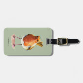 Cute Robin Bird Waterverf Portret | Gepersonalisee Bagagelabel (Voorkant horizontaal)