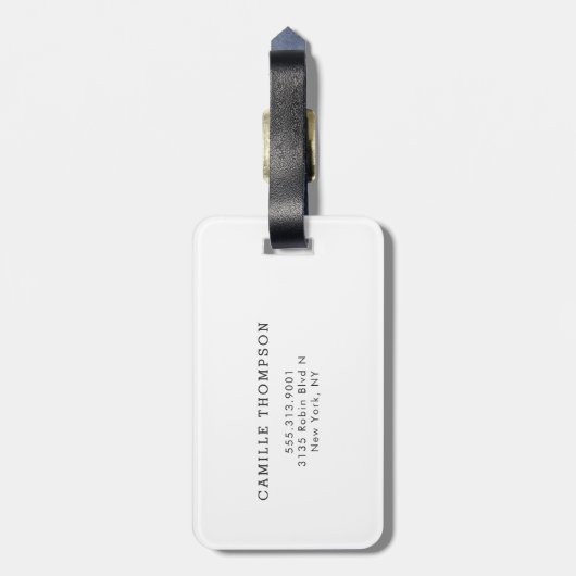 Cute Robin Bird Waterverf Portret | Gepersonalisee Bagagelabel (Achterkant verticaal)