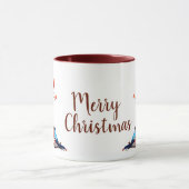 Cute Robin Birds op Red Berry Branch Kerstmis Mok (Midden)