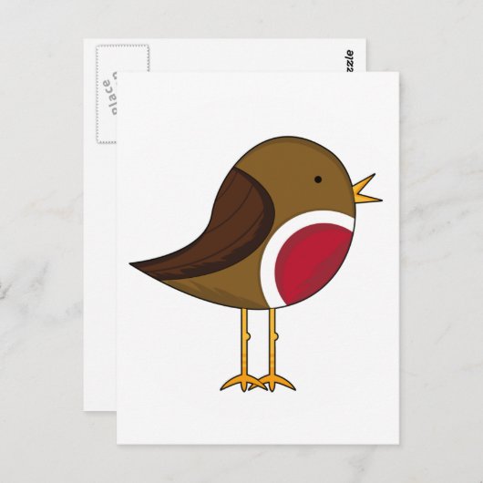 Cute Robin Briefkaart (Voorkant / Achterkant)