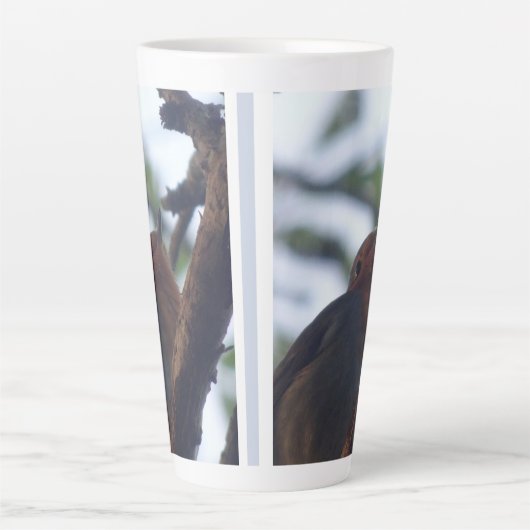 Cute Robin in Tree High Latte Mok (Voorkant)