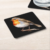 Cute Robin Kartonnen Onderzetters (Schuin)