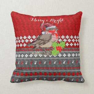 Cute Robin Kerstmis Thleed Home Decor Kussen