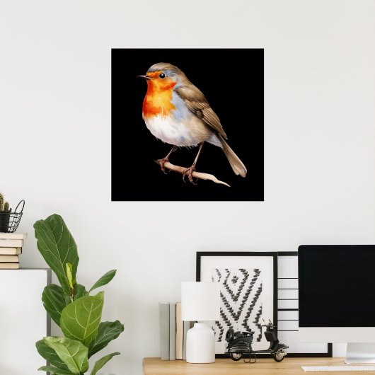 Cute Robin Poster (Thuiskantoor)