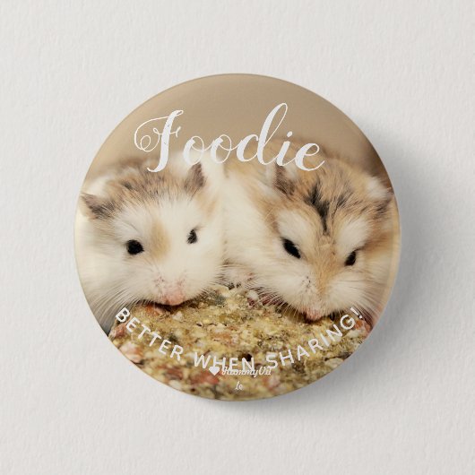 Cute Robo Hamsters Foodie Ronde Button 5,7 Cm (Voorkant)
